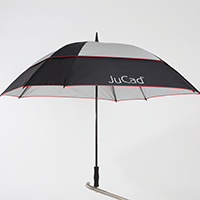 JuCad windproof umbrella_black-silver-red_on the trolley_JSWP-SSR